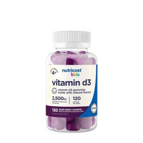   Nutricost Kids Vitamin D3 Gummies (120 Gumicukor, Erdei Bogyó Mix)