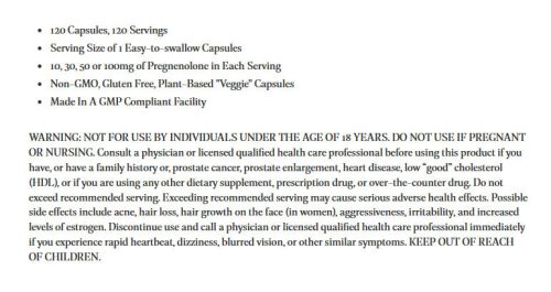 Nutricost Pregnenolone 50 mg (120 Kapszula)