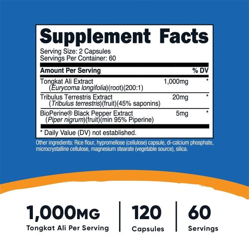 Nutricost Tongkat Ali 1.000 mg - Vegan (120 Kapszula)