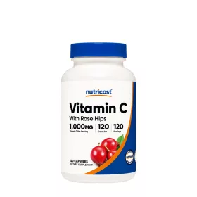   Nutricost Vitamin C with Rose Hips - C-Vitamin Csipkebogyóval (120 Kapszula)
