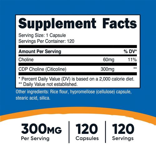 Nutricost CDP Choline Capsules (120 Kapszula)