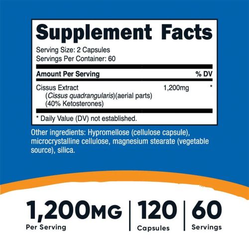 Nutricost Cissus Quadrangularis - Szögletesszárú délszőlő (120 Kapszula)