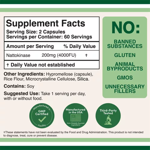 Double Wood Supplements Nattokinase  (120 Kapszula)