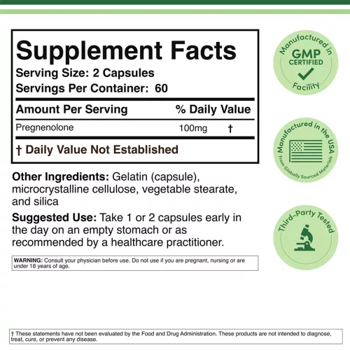 Double Wood Supplements Pregnenolone (120 Kapszula)