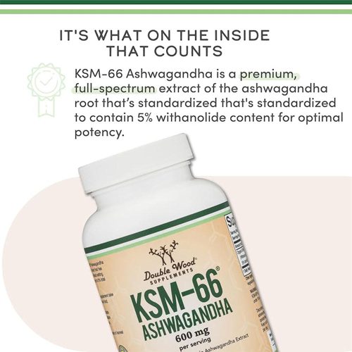 Double Wood Supplements KSM-66 Ashwagandha 600 mg (120 Kapszula)