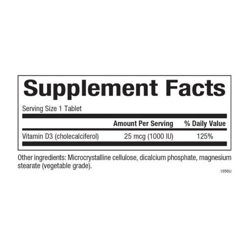 Natural Factors Vitamin D3 25 mcg (1,000 IU) (90 Tabletta)
