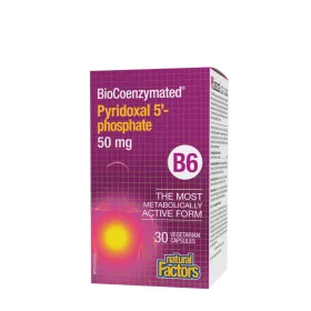   Natural Factors BioKoenzimált piridoxal 5'-foszfát B6 50 mg (30 Veggie Kapszula)