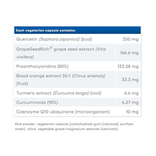 Natural Factors Quercetin komplex szőlőmaggal, kurkumával és COQ10-zel (90 Veggie Kapszula)