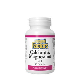   Natural Factors Calcium & Magnesium 2:1 Plus Vitamin D3 (90 Kapszula)
