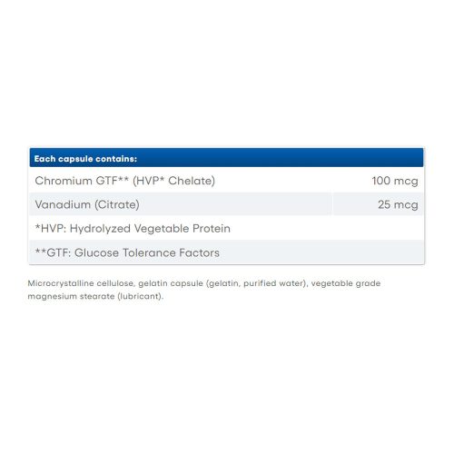 Natural Factors Chromium & Vanadium 125 mcg (90 Kapszula)
