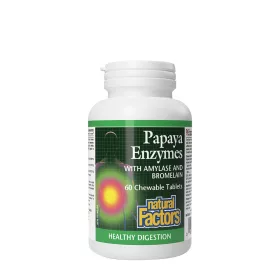   Natural Factors Papaya Enzymes with Amylase and Bromelain (60 Rágótabletta)