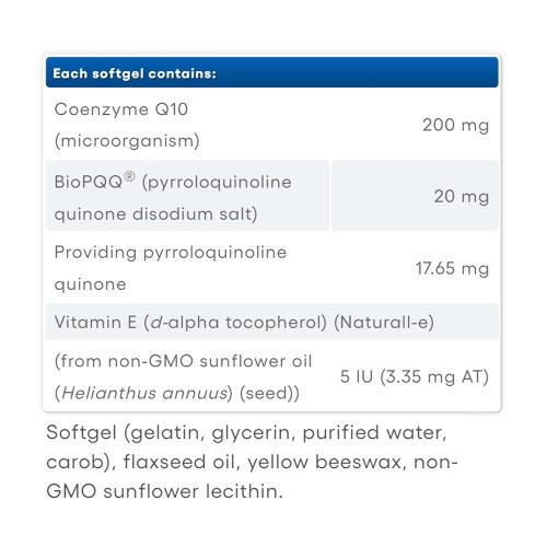 Natural Factors PQQ-10 20 mg - Q10 koenzim 200 mg  (60 Lágykapszula)