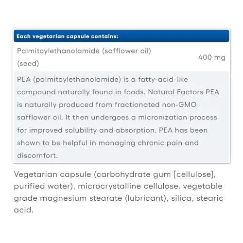 Natural Factors PEA400 palmitoylethanolamid  (90 Veggie Kapszula)