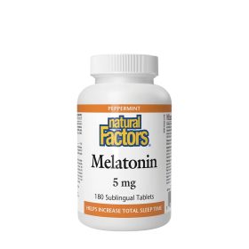 Natural Factors Melatonin 5 mg (180 Tabletta, Borsmenta)