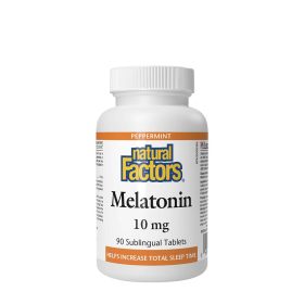 Natural Factors Melatonin 10 mg (90 Tabletta, Borsmenta)