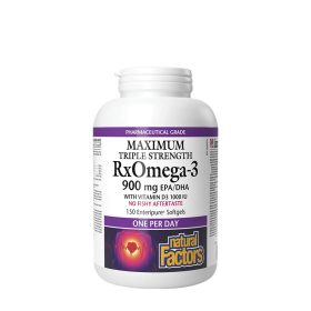   Natural Factors RxOmega-3 with Vitamin D3 Maximum Triple Strength 900 mg (150 Lágykapszula)