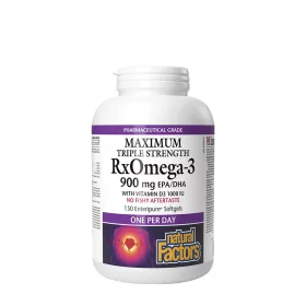   Natural Factors RxOmega-3 with Vitamin D3 Maximum Triple Strength 900 mg (150 Lágykapszula)