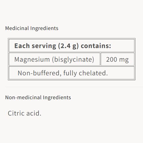 Natural Factors Magnesium Bisglycinate Pure 200 mg (120 g)