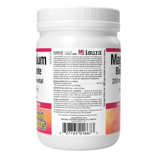Natural Factors Magnesium Bisglycinate Pure 200 mg (240 g)
