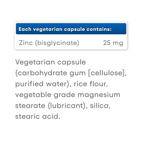 Natural Factors Cink Biszglicinát 25 mg  (120 Kapszula)