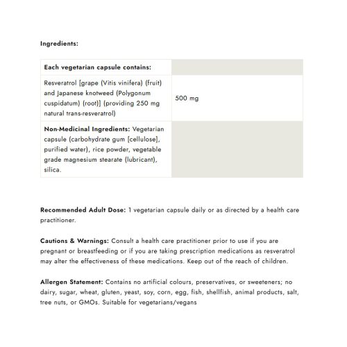 Natural Factors ResveratrolRich Super Strength Resveratrol koncentrátum 500 mg (60 Veggie Kapszula)