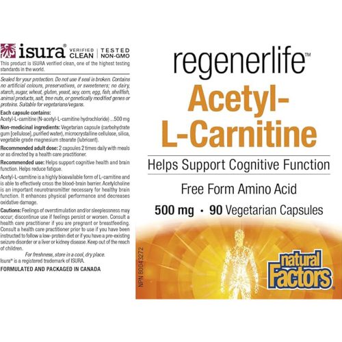 Natural Factors Acetyl-L-Carnitine (90 Kapszula)