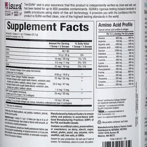 Natural Factors Total Body Multi Collagen (267 g, Ízesítetlen)