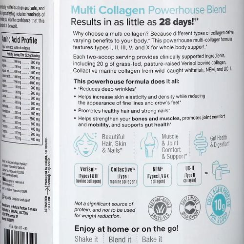 Natural Factors Total Body Multi Collagen (267 g, Ízesítetlen)