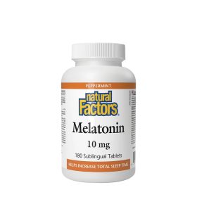 Natural Factors Melatonin 10 mg (180 Tabletta, Borsmenta)