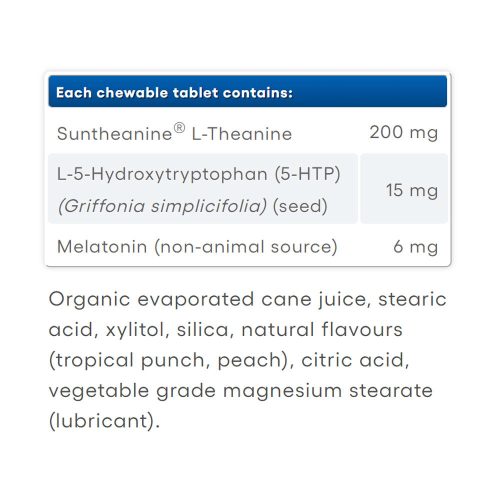 Natural Factors Tranquil Sleep Extra Strength (60 Rágótabletta, Trópusi Gyümölcs)