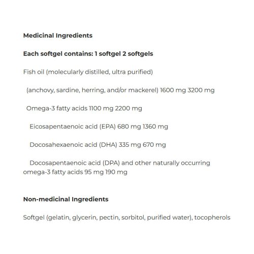 Natural Factors RegenerLife Omega-3 Ultra Strength 2200 mg  (90 Lágykapszula)