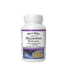   Natural Factors Stress-Relax Nighttime Magnesium Bisglycinate (90 Kapszula)