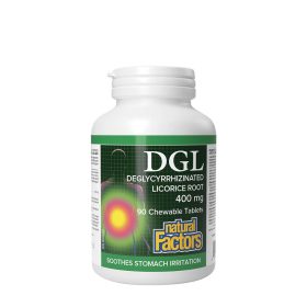   Natural Factors DGL Deglycyrrhizinated Licorice Root 400 mg (90 Rágótabletta)