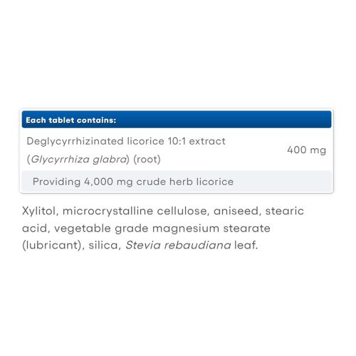 Natural Factors DGL Deglycyrrhizinated Licorice Root 400 mg (90 Rágótabletta)