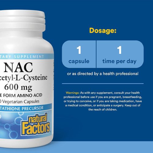 Natural Factors N-Acetyl-L-Cysteine (NAC) 600 mg (60 Veg Kapszula)