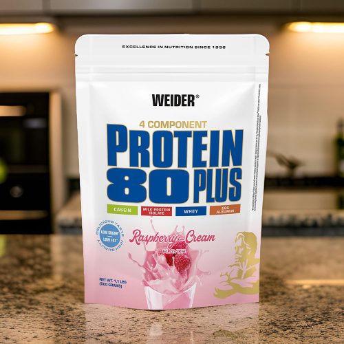Weider Protein 80 Plus fehérjepor - 500 g - málna-tejszín