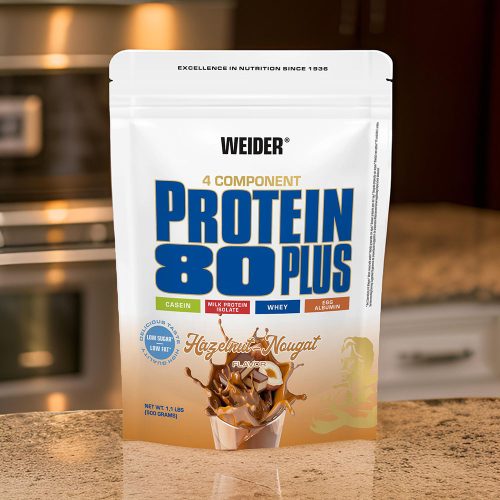 Weider Protein 80 Plus fehérjepor - 500 g - mogyoró-nugát